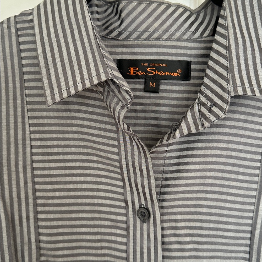 Ben Sherman Silk Cotton Button Down Top - Picture 4 of 7